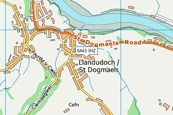 SA43 3HZ map - OS VectorMap District (Ordnance Survey) SA43 3HZ map - OS VectorMap District (Ordnance Survey)
