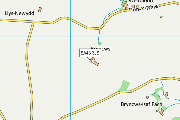 SA43 3JS map - OS VectorMap District (Ordnance Survey) SA43 3JS map - OS VectorMap District (Ordnance Survey)