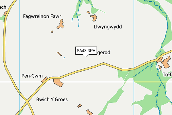 SA43 3PH map - OS VectorMap District (Ordnance Survey) SA43 3PH map - OS VectorMap District (Ordnance Survey)