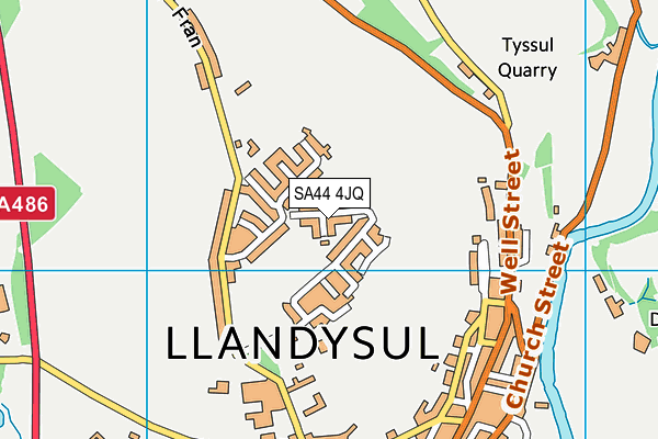SA44 4JQ map - OS VectorMap District (Ordnance Survey) SA44 4JQ map - OS VectorMap District (Ordnance Survey)