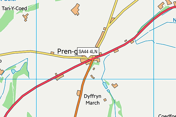 SA44 4LN map - OS VectorMap District (Ordnance Survey) SA44 4LN map - OS VectorMap District (Ordnance Survey)
