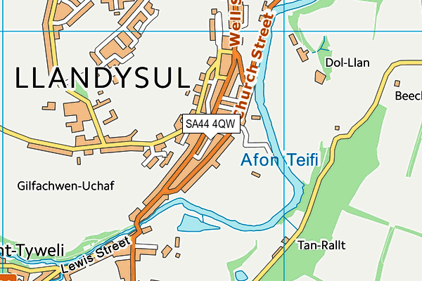 SA44 4QW map - OS VectorMap District (Ordnance Survey)