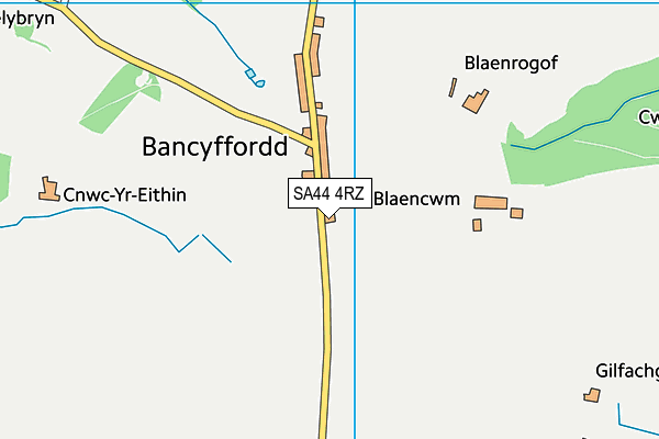 SA44 4RZ map - OS VectorMap District (Ordnance Survey) SA44 4RZ map - OS VectorMap District (Ordnance Survey)