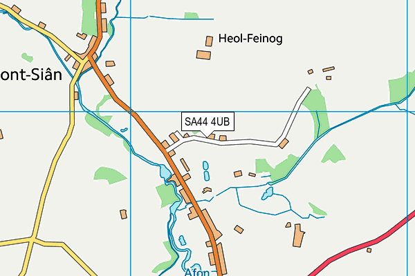 SA44 4UB map - OS VectorMap District (Ordnance Survey) SA44 4UB map - OS VectorMap District (Ordnance Survey)