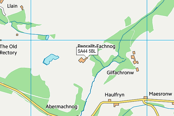 SA44 5BL map - OS VectorMap District (Ordnance Survey) SA44 5BL map - OS VectorMap District (Ordnance Survey)