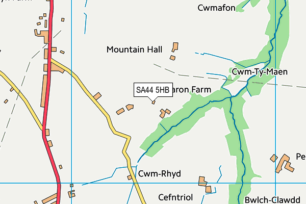 SA44 5HB map - OS VectorMap District (Ordnance Survey) SA44 5HB map - OS VectorMap District (Ordnance Survey)