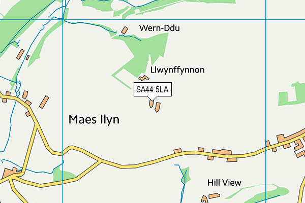 SA44 5LA map - OS VectorMap District (Ordnance Survey) SA44 5LA map - OS VectorMap District (Ordnance Survey)