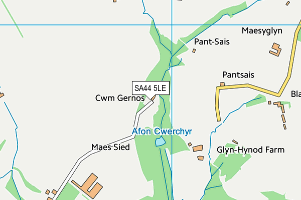 SA44 5LE map - OS VectorMap District (Ordnance Survey) SA44 5LE map - OS VectorMap District (Ordnance Survey)