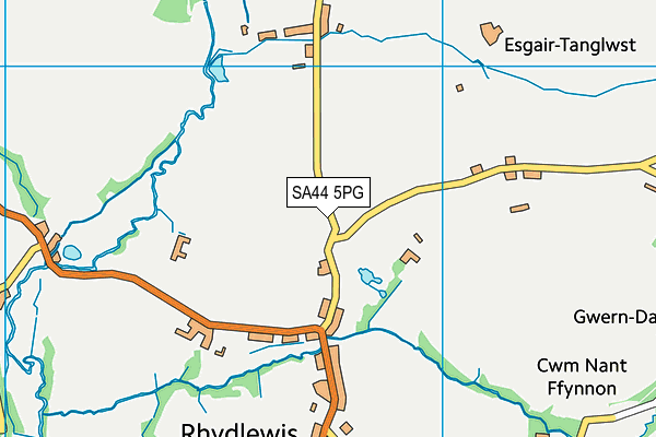 SA44 5PG map - OS VectorMap District (Ordnance Survey) SA44 5PG map - OS VectorMap District (Ordnance Survey)