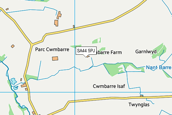 SA44 5PJ map - OS VectorMap District (Ordnance Survey) SA44 5PJ map - OS VectorMap District (Ordnance Survey)