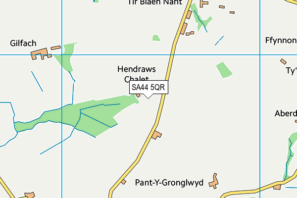SA44 5QR map - OS VectorMap District (Ordnance Survey) SA44 5QR map - OS VectorMap District (Ordnance Survey)