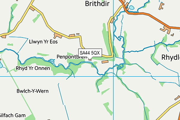 SA44 5QX map - OS VectorMap District (Ordnance Survey) SA44 5QX map - OS VectorMap District (Ordnance Survey)