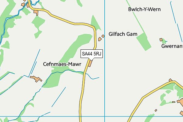 SA44 5RJ map - OS VectorMap District (Ordnance Survey) SA44 5RJ map - OS VectorMap District (Ordnance Survey)