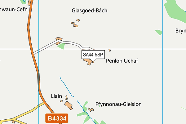 SA44 5SP map - OS VectorMap District (Ordnance Survey) SA44 5SP map - OS VectorMap District (Ordnance Survey)