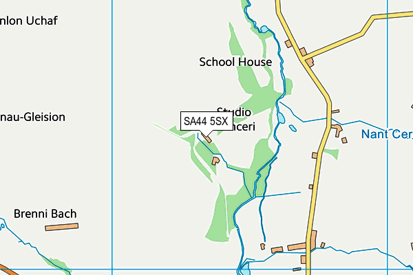 SA44 5SX map - OS VectorMap District (Ordnance Survey) SA44 5SX map - OS VectorMap District (Ordnance Survey)