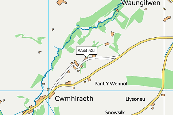 SA44 5XJ map - OS VectorMap District (Ordnance Survey) SA44 5XJ map - OS VectorMap District (Ordnance Survey)