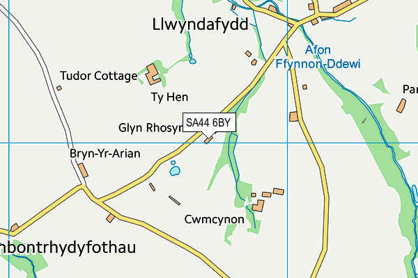 SA44 6BY map - OS VectorMap District (Ordnance Survey) SA44 6BY map - OS VectorMap District (Ordnance Survey)