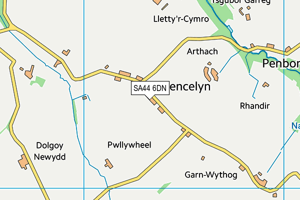 SA44 6DN map - OS VectorMap District (Ordnance Survey) SA44 6DN map - OS VectorMap District (Ordnance Survey)
