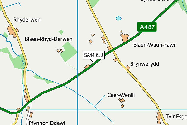 SA44 6JJ map - OS VectorMap District (Ordnance Survey) SA44 6JJ map - OS VectorMap District (Ordnance Survey)
