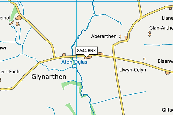 SA44 6NX map - OS VectorMap District (Ordnance Survey) SA44 6NX map - OS VectorMap District (Ordnance Survey)