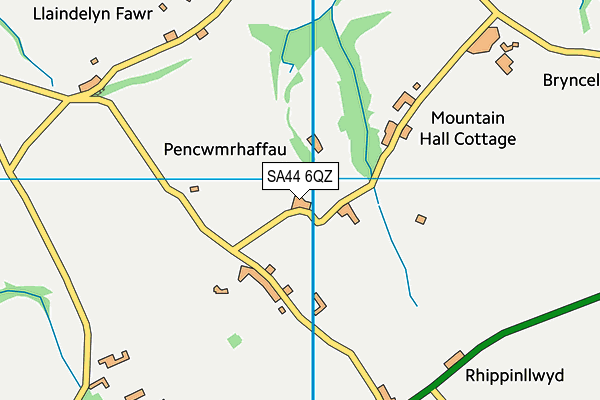 SA44 6QZ map - OS VectorMap District (Ordnance Survey) SA44 6QZ map - OS VectorMap District (Ordnance Survey)