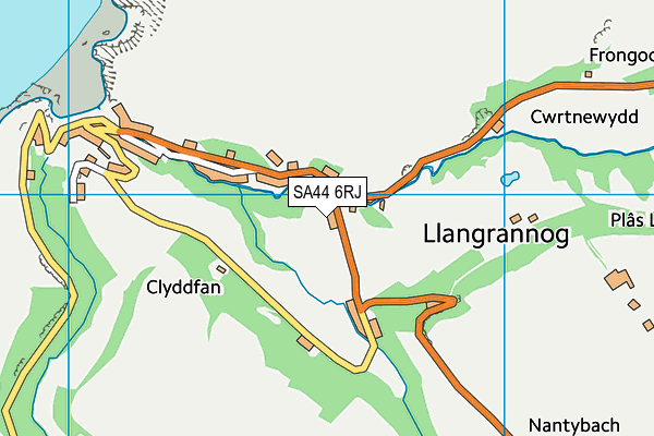 SA44 6RJ map - OS VectorMap District (Ordnance Survey)