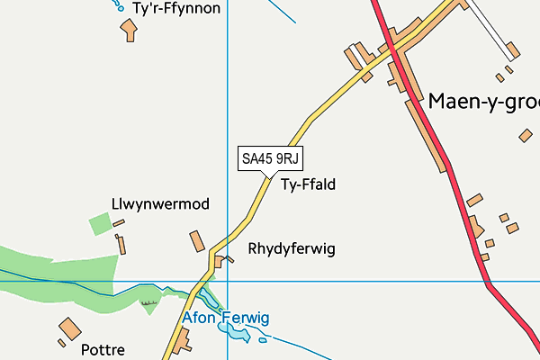 SA45 9RJ map - OS VectorMap District (Ordnance Survey) SA45 9RJ map - OS VectorMap District (Ordnance Survey)