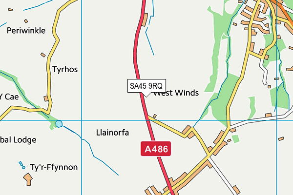 SA45 9RQ map - OS VectorMap District (Ordnance Survey) SA45 9RQ map - OS VectorMap District (Ordnance Survey)