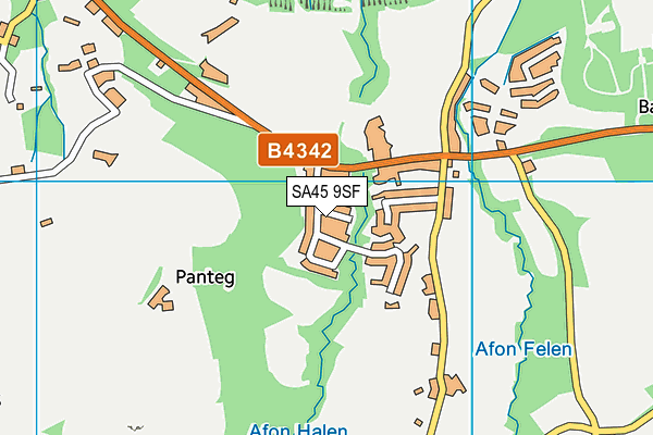 SA45 9SF map - OS VectorMap District (Ordnance Survey) SA45 9SF map - OS VectorMap District (Ordnance Survey)