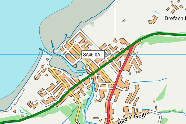 SA46 0AT map - OS VectorMap District (Ordnance Survey) SA46 0AT map - OS VectorMap District (Ordnance Survey)