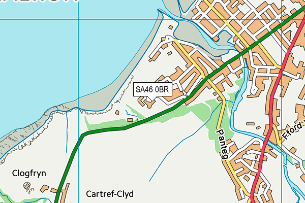 SA46 0BR map - OS VectorMap District (Ordnance Survey) SA46 0BR map - OS VectorMap District (Ordnance Survey)