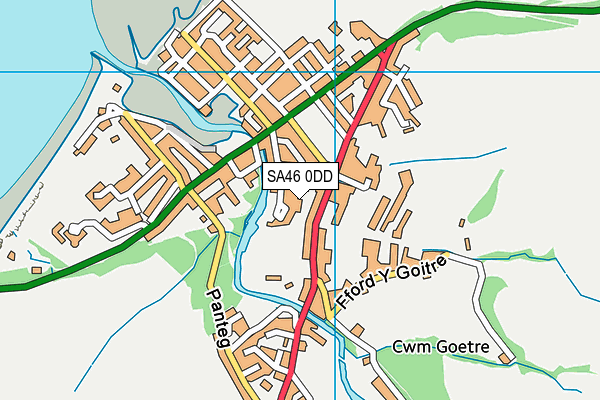 SA46 0DD map - OS VectorMap District (Ordnance Survey) SA46 0DD map - OS VectorMap District (Ordnance Survey)