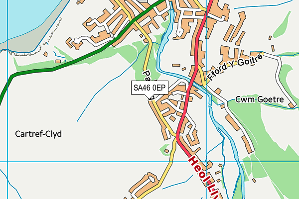 SA46 0EP map - OS VectorMap District (Ordnance Survey) SA46 0EP map - OS VectorMap District (Ordnance Survey)