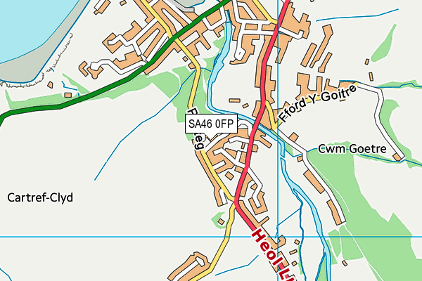 SA46 0FP map - OS VectorMap District (Ordnance Survey) SA46 0FP map - OS VectorMap District (Ordnance Survey)