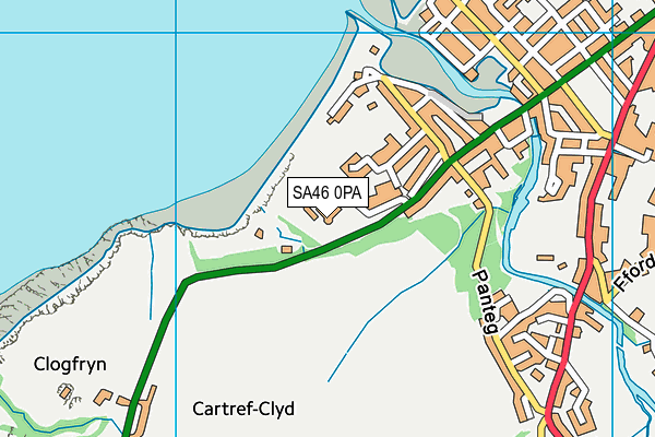 SA46 0PA map - OS VectorMap District (Ordnance Survey) SA46 0PA map - OS VectorMap District (Ordnance Survey)