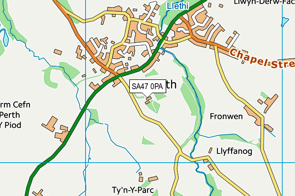 SA47 0PA map - OS VectorMap District (Ordnance Survey) SA47 0PA map - OS VectorMap District (Ordnance Survey)