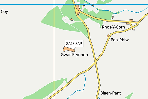 SA48 8AP map - OS VectorMap District (Ordnance Survey) SA48 8AP map - OS VectorMap District (Ordnance Survey)
