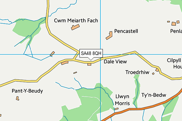 SA48 8QH map - OS VectorMap District (Ordnance Survey)