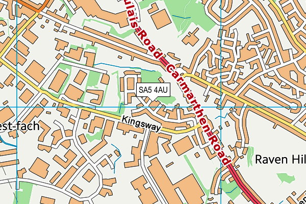 SA5 4AU map - OS VectorMap District (Ordnance Survey) SA5 4AU map - OS VectorMap District (Ordnance Survey)