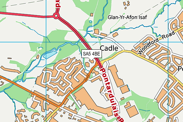 SA5 4BE map - OS VectorMap District (Ordnance Survey) SA5 4BE map - OS VectorMap District (Ordnance Survey)