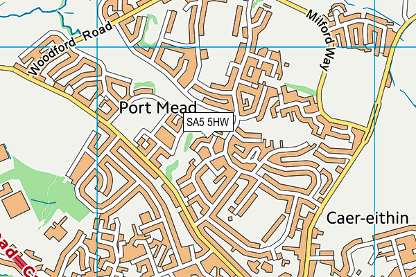 SA5 5HW map - OS VectorMap District (Ordnance Survey) SA5 5HW map - OS VectorMap District (Ordnance Survey)