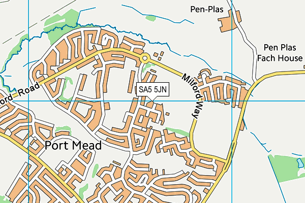 SA5 5JN map - OS VectorMap District (Ordnance Survey) SA5 5JN map - OS VectorMap District (Ordnance Survey)