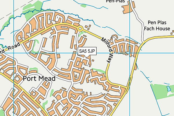 SA5 5JP map - OS VectorMap District (Ordnance Survey) SA5 5JP map - OS VectorMap District (Ordnance Survey)