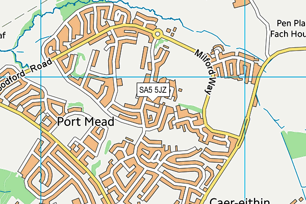 SA5 5JZ map - OS VectorMap District (Ordnance Survey) SA5 5JZ map - OS VectorMap District (Ordnance Survey)