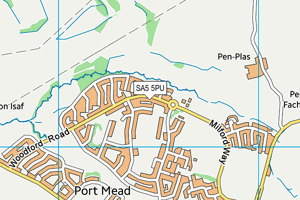 SA5 5PU map - OS VectorMap District (Ordnance Survey) SA5 5PU map - OS VectorMap District (Ordnance Survey)