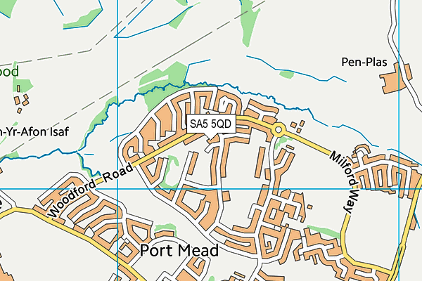 SA5 5QD map - OS VectorMap District (Ordnance Survey) SA5 5QD map - OS VectorMap District (Ordnance Survey)