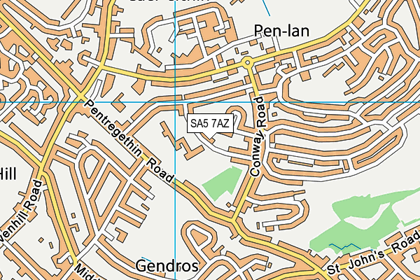 SA5 7AZ map - OS VectorMap District (Ordnance Survey) SA5 7AZ map - OS VectorMap District (Ordnance Survey)