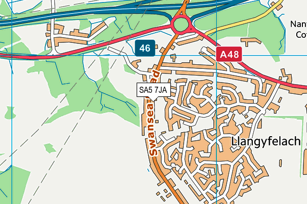 SA5 7JA map - OS VectorMap District (Ordnance Survey) SA5 7JA map - OS VectorMap District (Ordnance Survey)