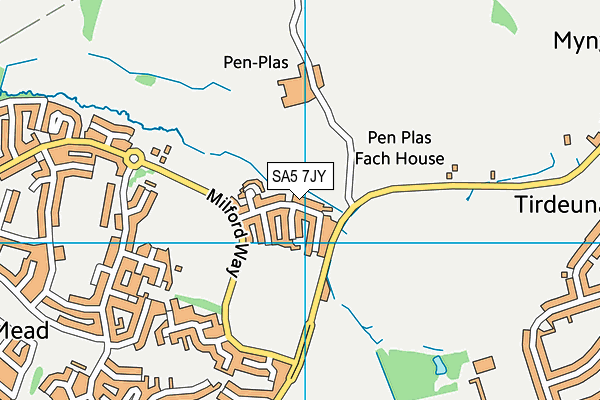 SA5 7JY map - OS VectorMap District (Ordnance Survey) SA5 7JY map - OS VectorMap District (Ordnance Survey)