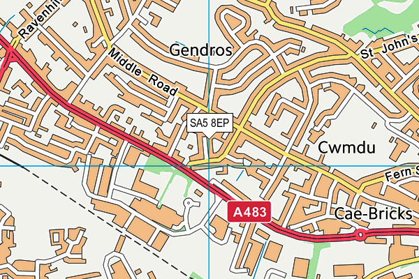 SA5 8EP map - OS VectorMap District (Ordnance Survey) SA5 8EP map - OS VectorMap District (Ordnance Survey)